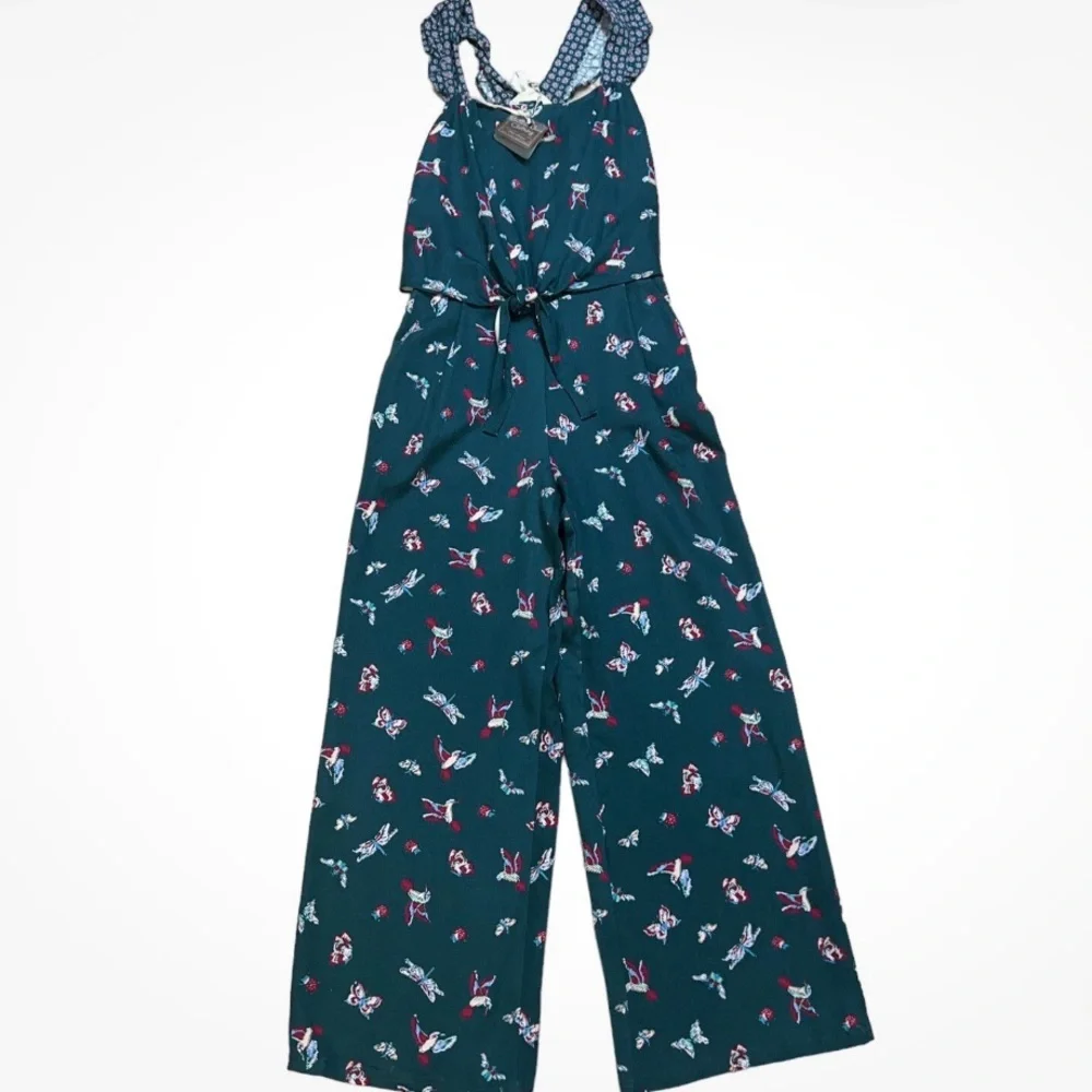 Matilda Jane Evergreen Jumpsuit Hummingbird Design Medium - Picture 2 of 6